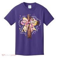 He Is Risen Jesus Christian Cross Bow Easter Girl Kids T-Shirt thumb 0