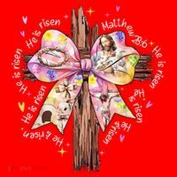 He Is Risen Jesus Christian Cross Bow Easter Girl Santa Hat thumb 1