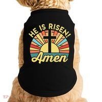 He Is Risen Amen Christian Easter Doggie Tank thumb 0
