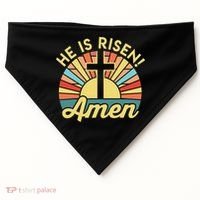 He Is Risen Amen Christian Easter USA-Made Doggie Bandana thumb 0