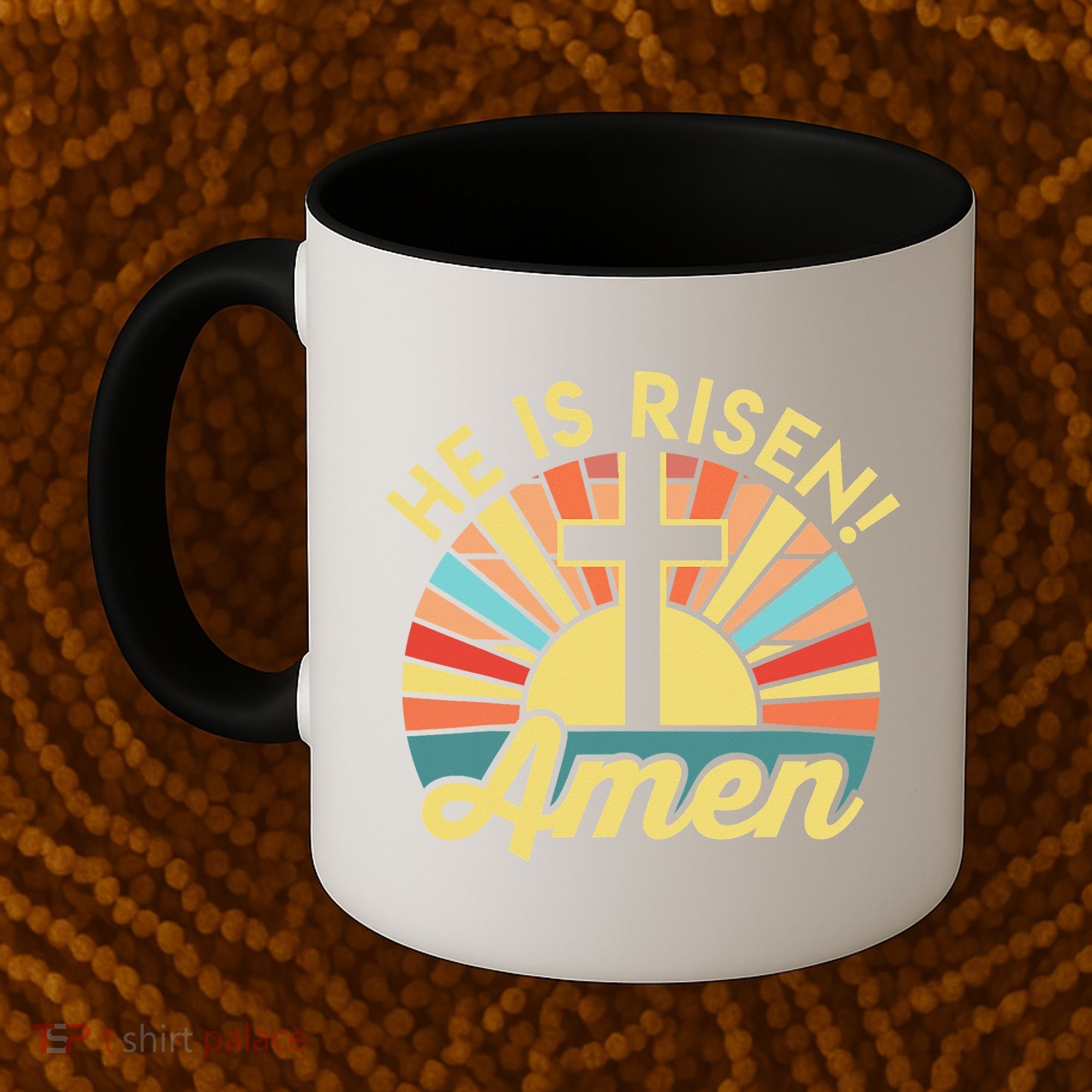 He Is Risen Amen Christian Easter Coffee Mug