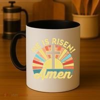 He Is Risen Amen Christian Easter Coffee Mug thumb 4