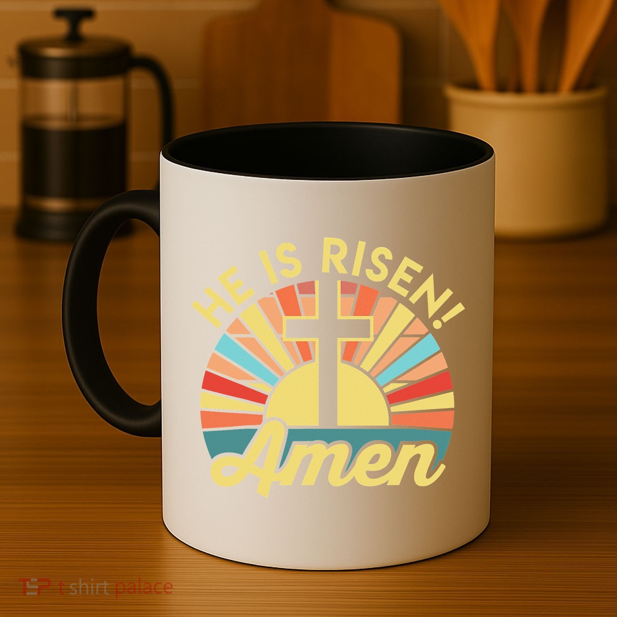 He Is Risen Amen Christian Easter Coffee Mug