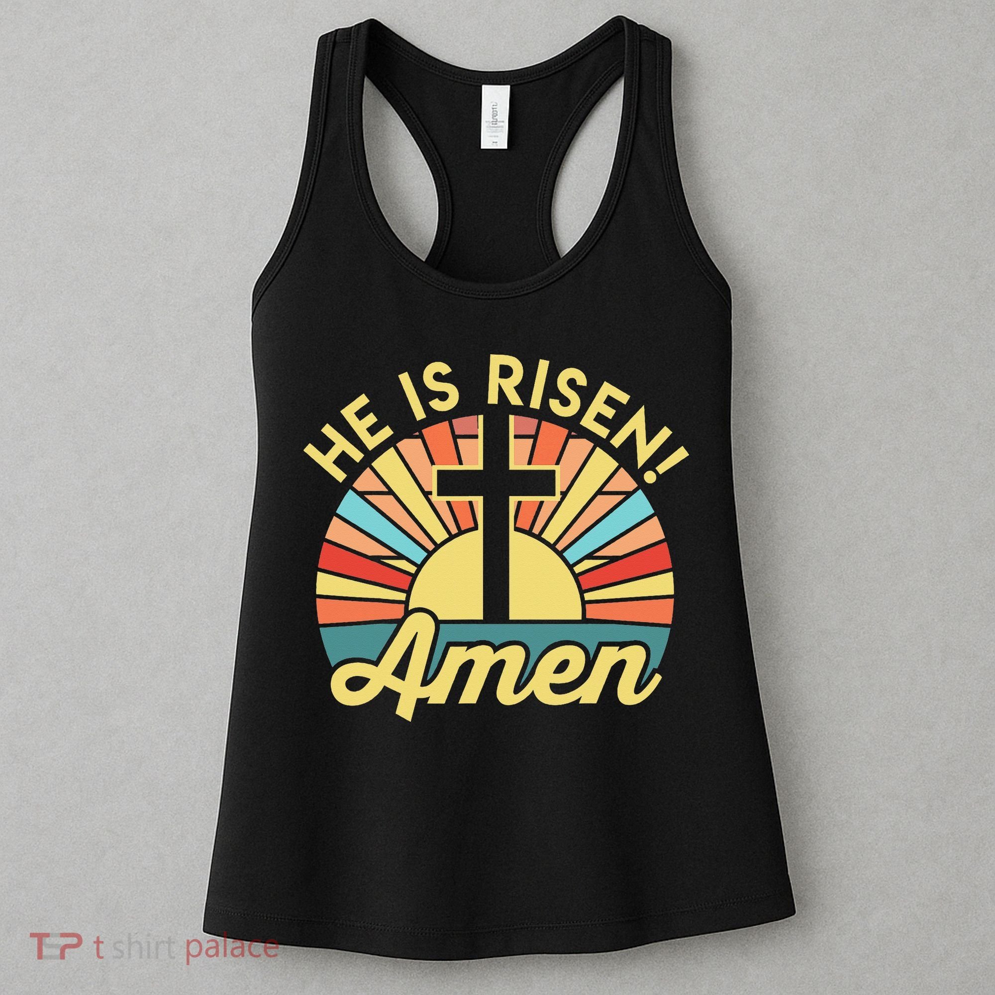 He Is Risen Amen Christian Easter Women's Tank Top