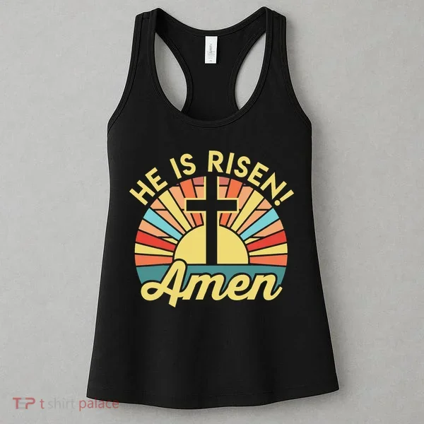 He Is Risen Amen Christian Easter Women's Tank Top