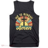 He Is Risen Amen Christian Easter Tank Top thumb 0
