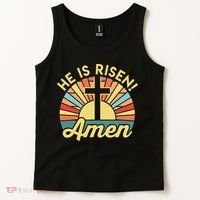 He Is Risen Amen Christian Easter Tank Top thumb 2
