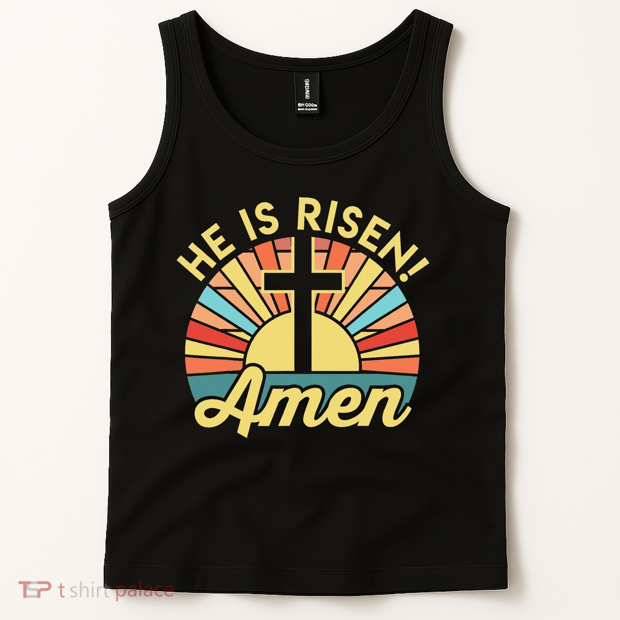 He Is Risen Amen Christian Easter Tank Top