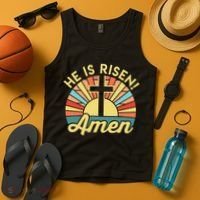 He Is Risen Amen Christian Easter Tank Top thumb 4