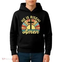 He Is Risen Amen Christian Easter Kids Hoodie thumb 4