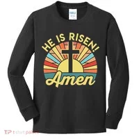 He Is Risen Amen Christian Easter Kids Long Sleeve Shirt thumb 0