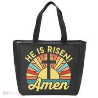 He Is Risen Amen Christian Easter Tote Bag thumb 0