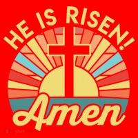 He Is Risen Amen Christian Easter Santa Hat thumb 1