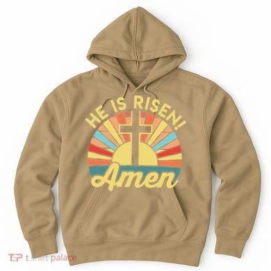 He Is Risen Amen Christian Easter Hoodie