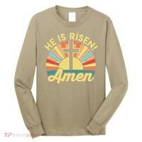 He Is Risen Amen Christian Easter Long Sleeve Shirt thumb 0