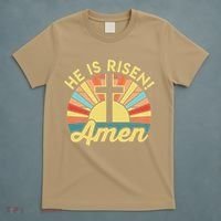 He Is Risen Amen Christian Easter T-Shirt thumb 5