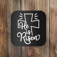 He Is Risen Jesus Cross Easter Coaster thumb 0