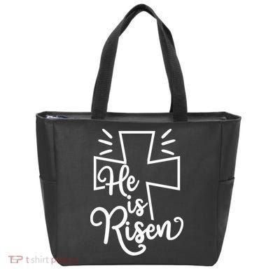 He Is Risen Jesus Cross Easter Tote Bag