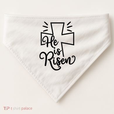 He Is Risen Jesus Cross Easter USA-Made Doggie Bandana