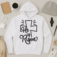 He Is Risen Jesus Cross Easter Hoodie thumb 3