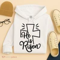 He Is Risen Jesus Cross Easter Hoodie thumb 4