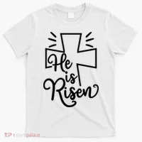 He Is Risen Jesus Cross Easter T-Shirt thumb 0