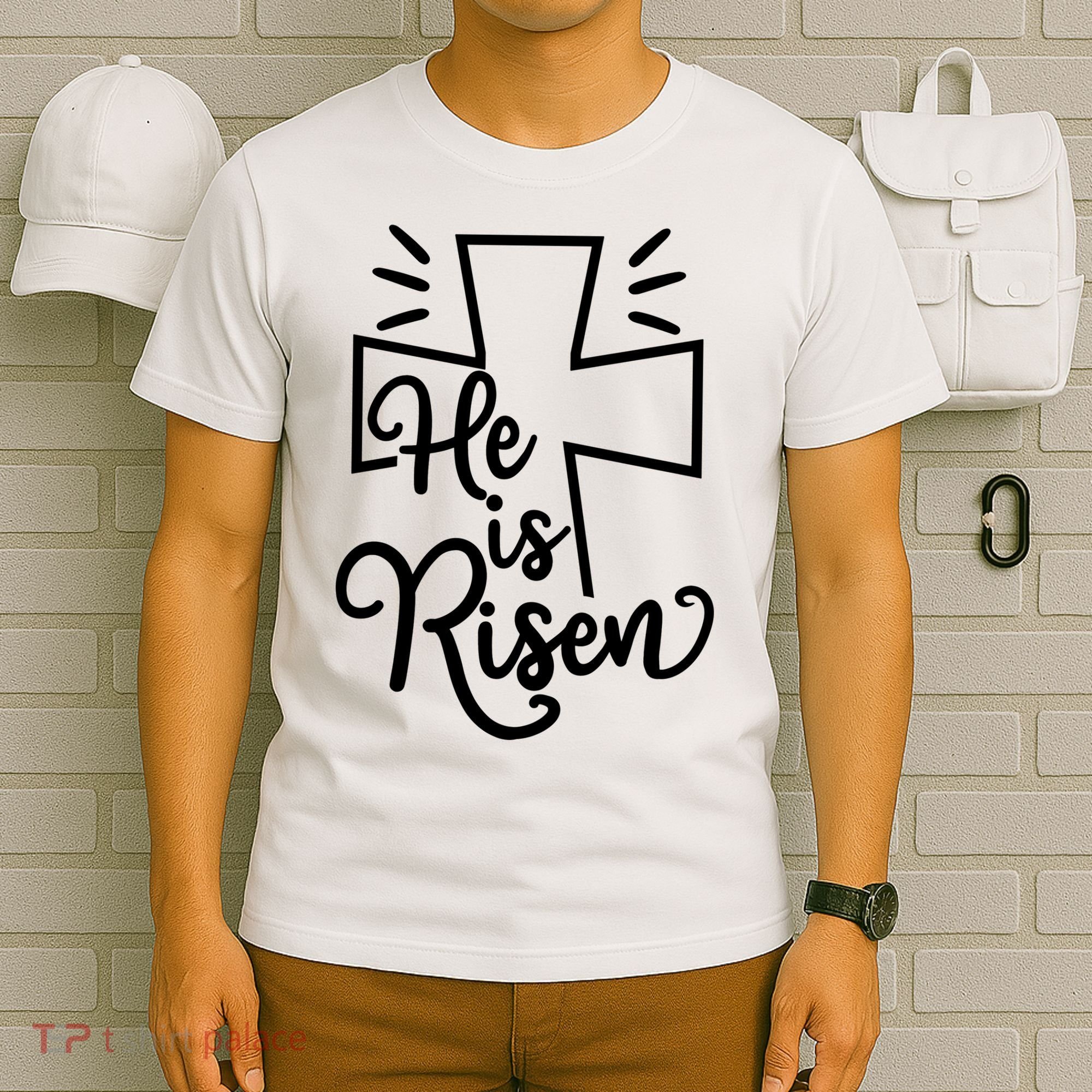 He Is Risen Jesus Cross Easter T-Shirt