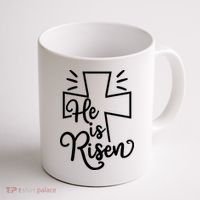 He Is Risen Jesus Cross Easter Coffee Mug thumb 1