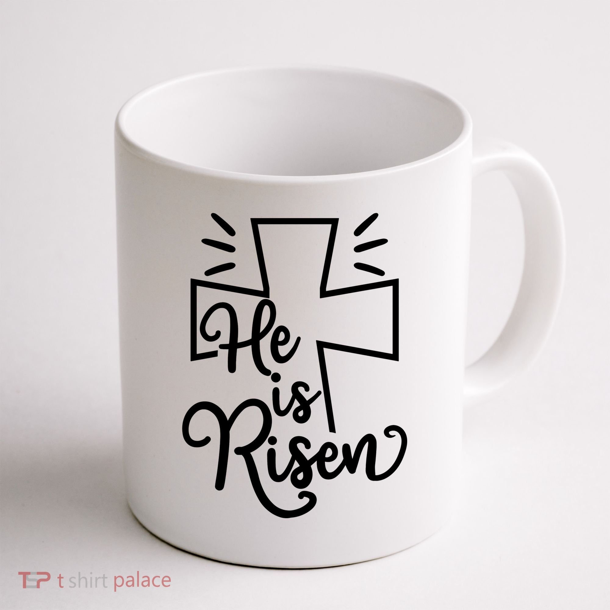 He Is Risen Jesus Cross Easter Coffee Mug