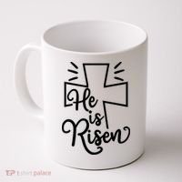 He Is Risen Jesus Cross Easter Coffee Mug thumb 0