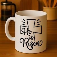 He Is Risen Jesus Cross Easter Coffee Mug thumb 4