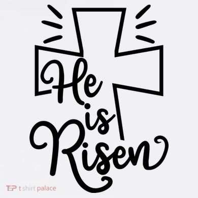 He Is Risen Jesus Cross Easter Drawstring Bag
