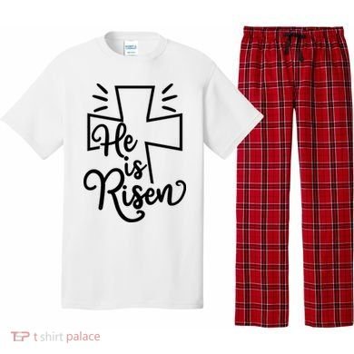 He Is Risen Jesus Cross Easter Pajama Set