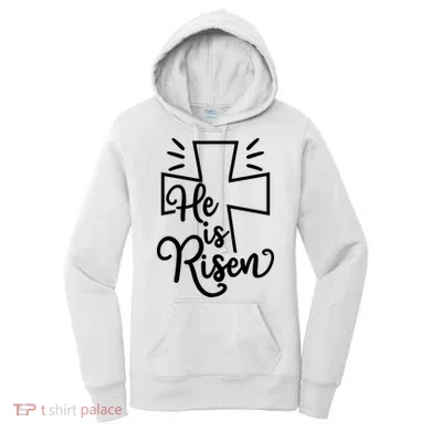 He Is Risen Jesus Cross Easter Women's Hoodie