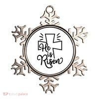 He Is Risen Jesus Cross Easter Ornament thumb 0