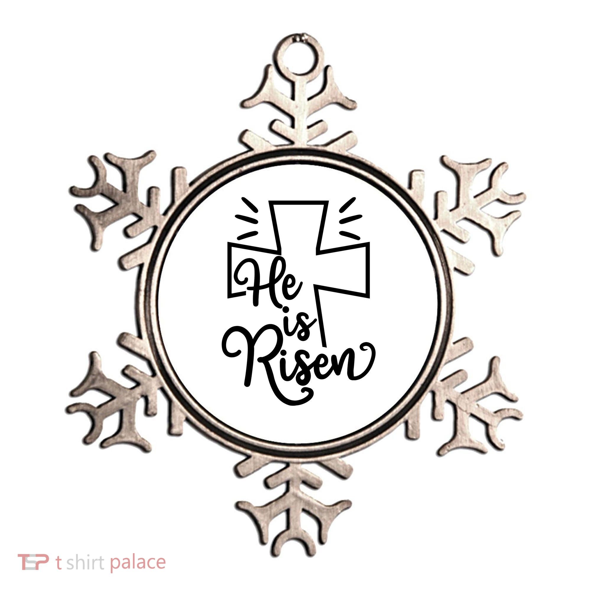 He Is Risen Jesus Cross Easter Ornament