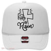 He Is Risen Jesus Cross Easter Hat thumb 0