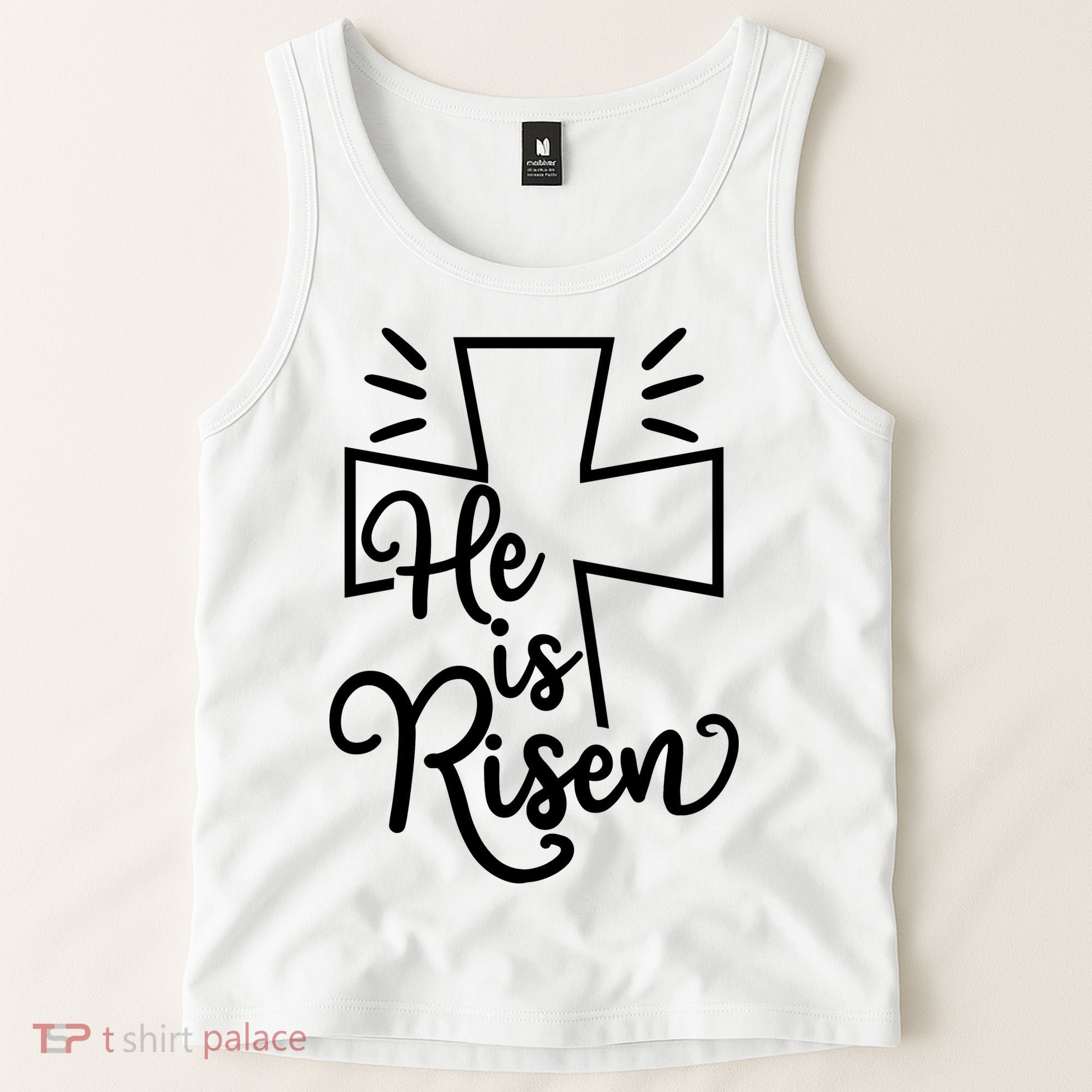 He Is Risen Jesus Cross Easter Tank Top