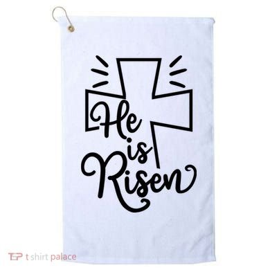 He Is Risen Jesus Cross Easter Golf Towel