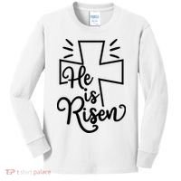 He Is Risen Jesus Cross Easter Kids Long Sleeve Shirt thumb 0