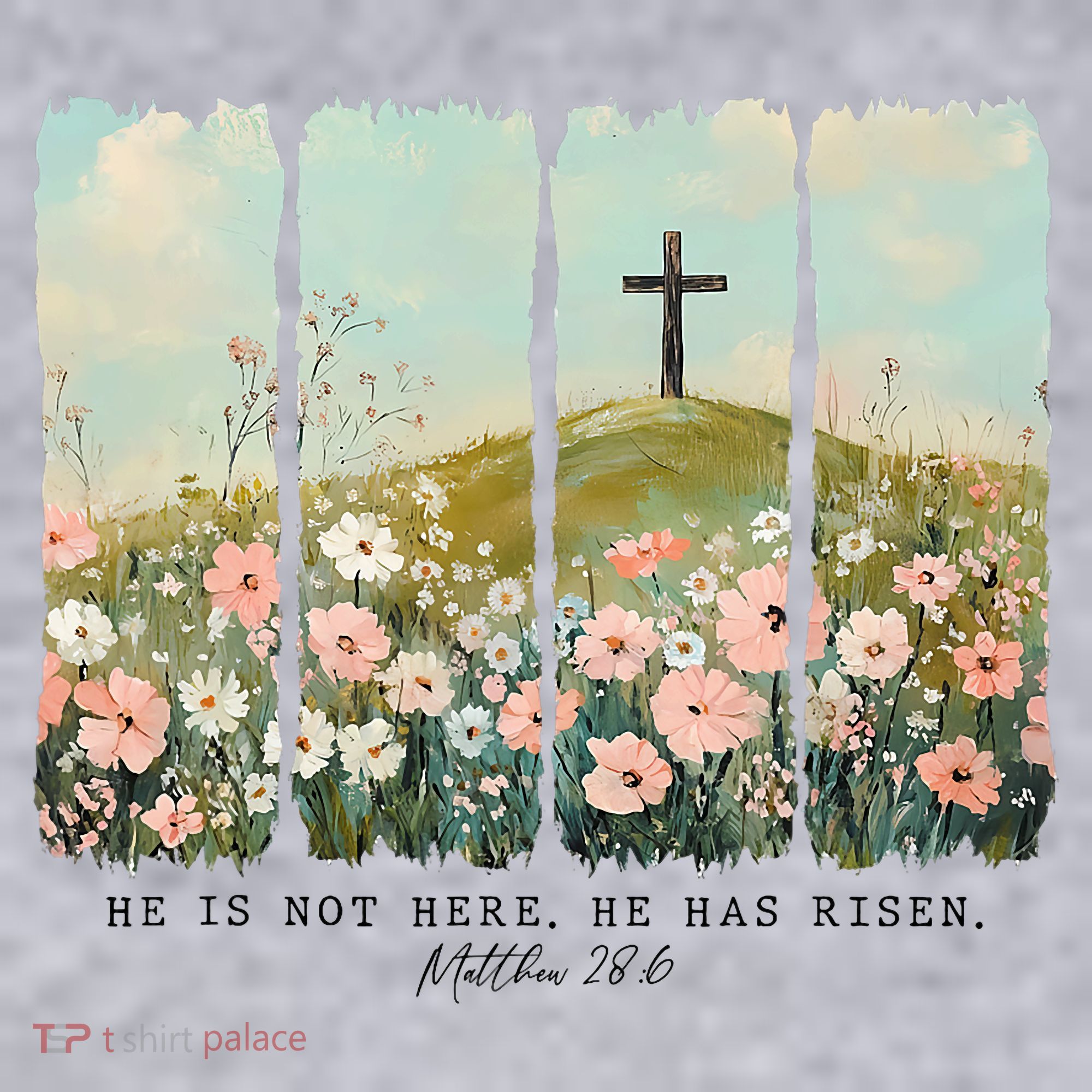 He Is Risen Christian Wildflower Happy Easter Women's Sweatshirt