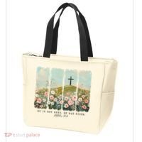 He Is Risen Christian Wildflower Happy Easter Tote Bag thumb 3