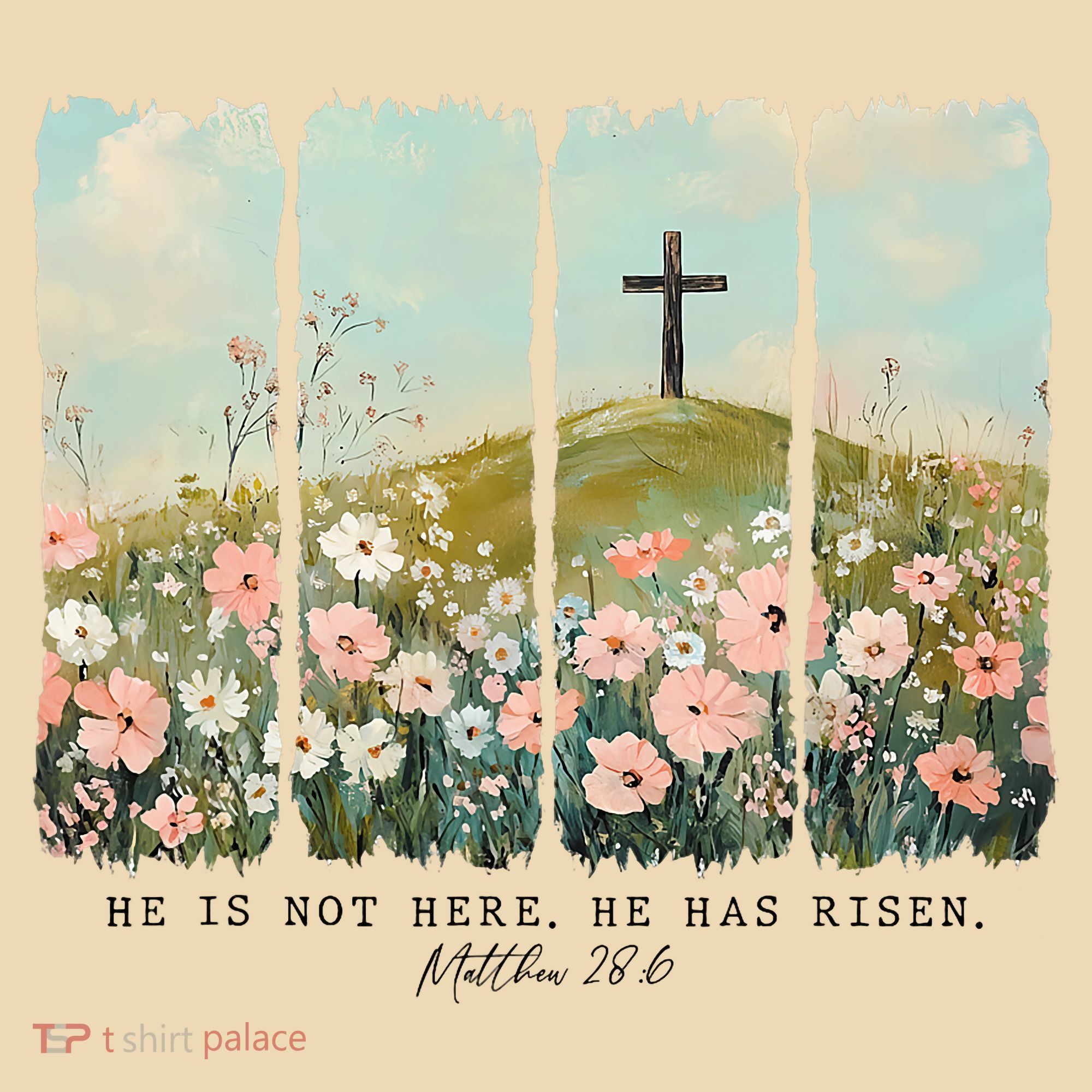 He Is Risen Christian Wildflower Happy Easter Tote Bag