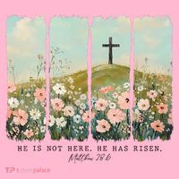 He Is Risen Christian Wildflower Happy Easter Coaster thumb 2