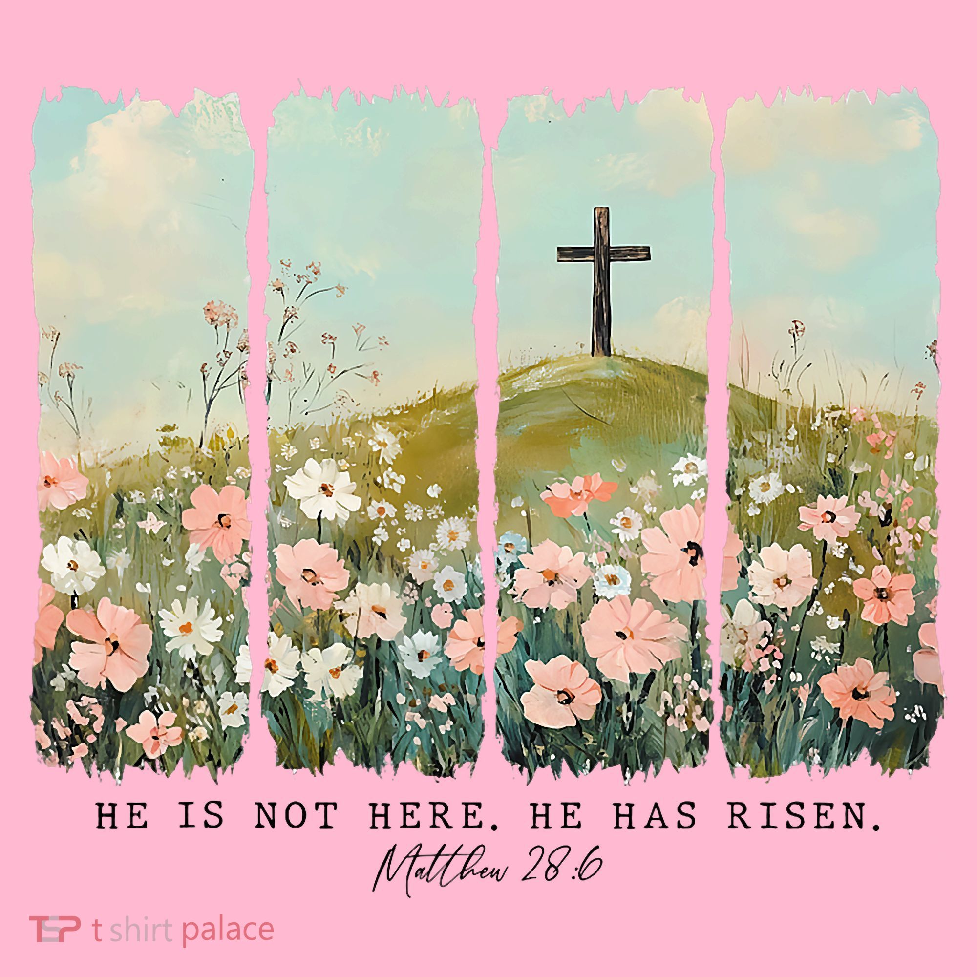 He Is Risen Christian Wildflower Happy Easter Coaster