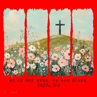 He Is Risen Christian Wildflower Happy Easter Santa Hat thumb 1