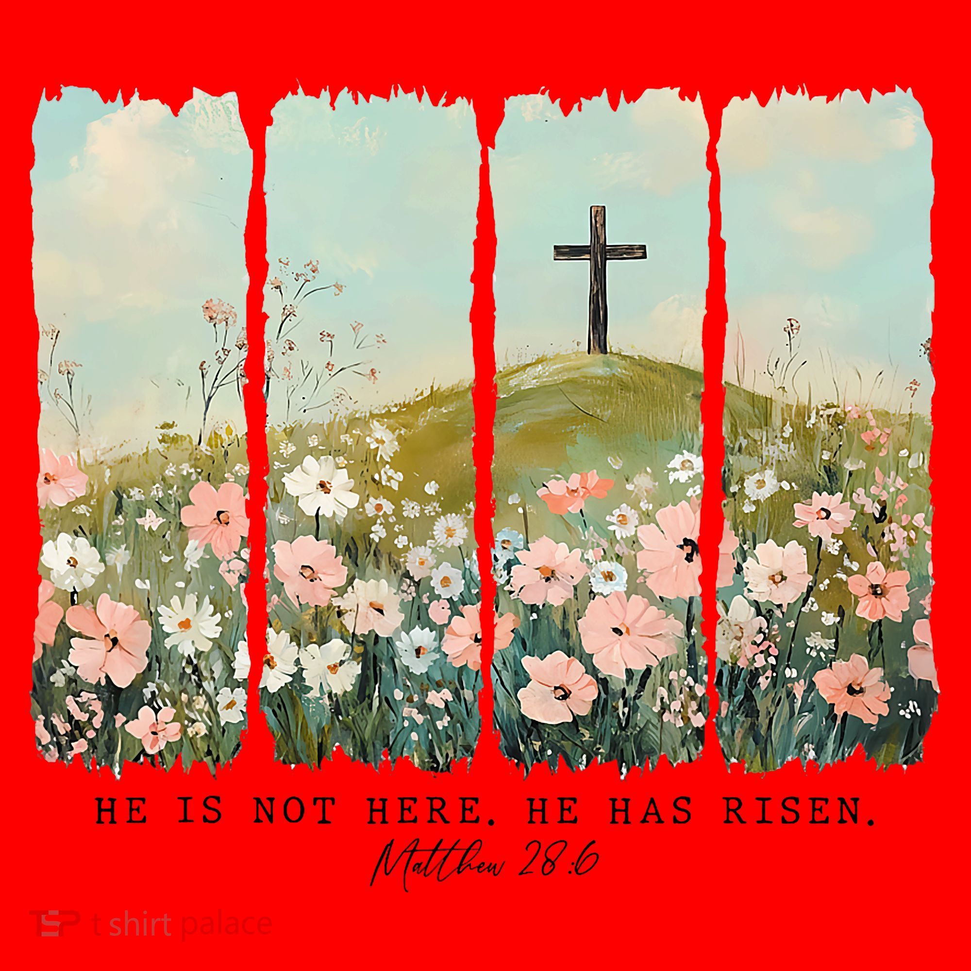 He Is Risen Christian Wildflower Happy Easter Santa Hat