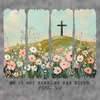 He Is Risen Christian Wildflower Happy Easter Toddler Hoodie thumb 2