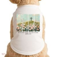 He Is Risen Christian Wildflower Happy Easter Doggie Tank thumb 0