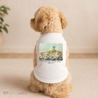 He Is Risen Christian Wildflower Happy Easter Doggie Tank thumb 2